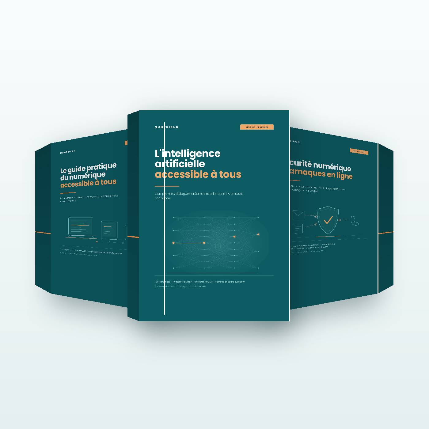 Pack 3 ebooks NumériRun : guide pratique du numérique, sécurité numérique et arnaques, intelligence artificielle accessible à tous